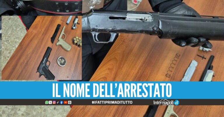 Fucile, pistola e cartucce nascoste nello sgabuzzino, 56enne arrestato a Grumo Nevano