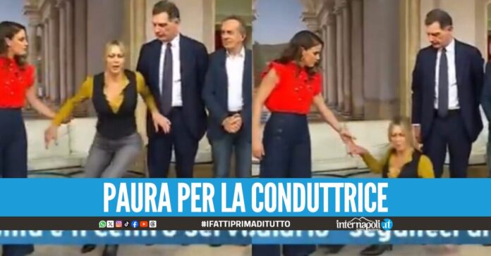Malore per Anna Falchi, la conduttrice sviene in diretta a 'I Fatti Vostri'