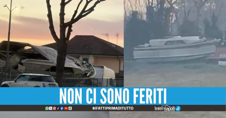 Paura all'alba a Varcaturo, barca cade dal camion che la trasportava