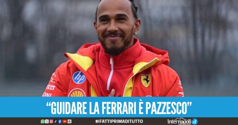 Hamilton ferrarista nel sangue, debutto in pista a Fiorano con una folla pazzesca
