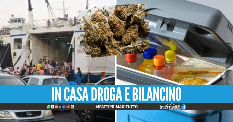 È il pranzo, sbarca a Ischia con 1,6 chili di marijuana nella borsa frigo: arrestato