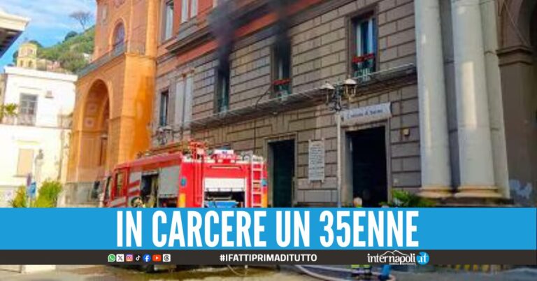 Arrestato per aver appiccato il fuoco al Comune di Sarno pretendeva un sussidio economico