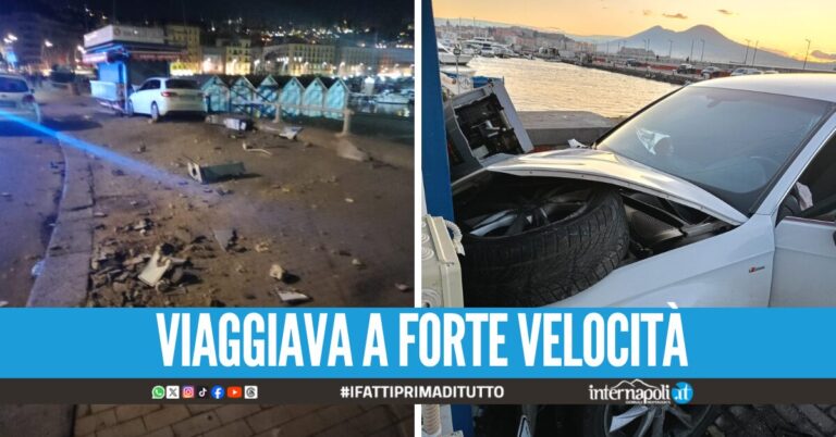 Si schianta contro un chiosco in via Caracciolo e rifiuta l'alcol test, denunciato 31enne