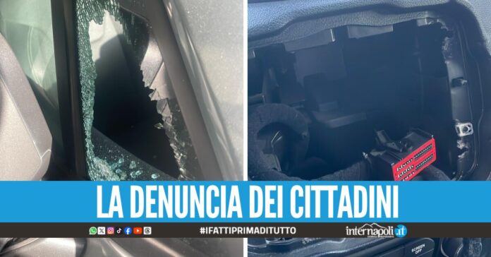 Parcheggio Brin di Napoli nel mirino dei malviventi, auto in sosta sfasciate e saccheggiate