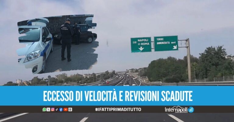 Controlli da record all'uscita dell'autostrada di Torre Annunziata, 6mila euro di multe in poche ore