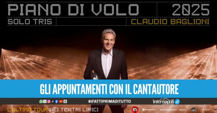 Claudio Baglioni torna a Napoli con un tris di concerti, annunciate le date