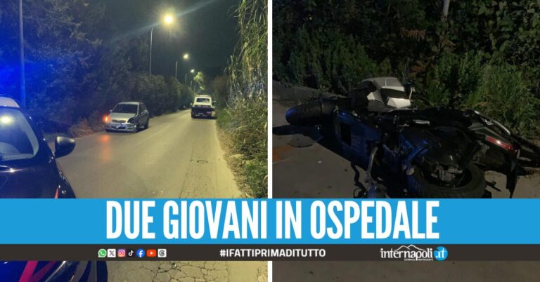 Terribile incidente a Calvizzano, scooter si scontra con un'auto durante il sorpasso