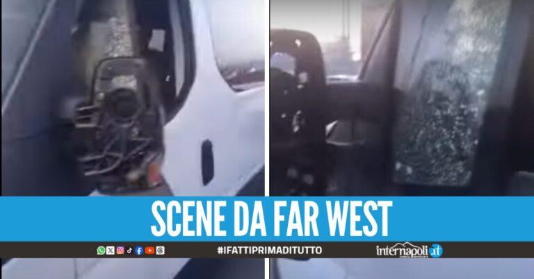 Caos a Marigliano durante la partita di calcio, bus e auto della squadra ospite distrutti a sprangate