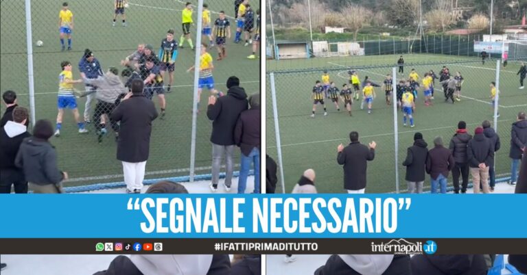 Rissa in campo ad Agnano durante il match dell'Under 18, il presidente ritira la squadra dal campionato