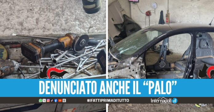 Sorpresi a smontare un'auto rubata col flex, beccati padre e figlio a Qualiano