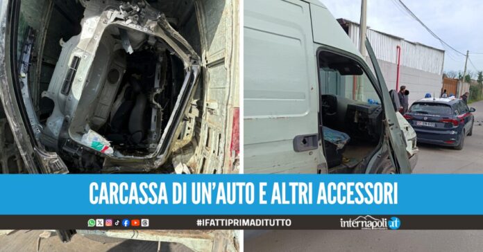 Beccati con pezzi d'auto nel furgone, tentano la fuga e provocano un incidente: due arresti nell'Agro Aversano