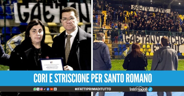 Il Giugliano vince sul campo e nel sociale, omaggio a Santo Romano prima della sfida al Foggia