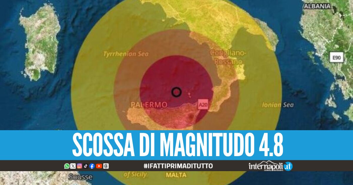 Trema la Sicilia, forte scossa di terremoto avvertita in tutta la regione