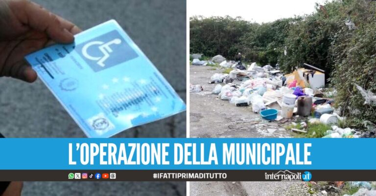 Permessi per disabili falsificati e sversamento illecito di rifiuti, scattano denunce e sequestri a Qualiano