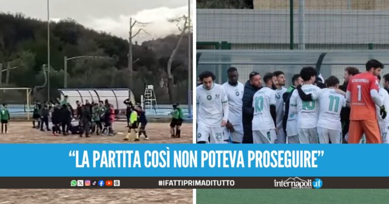 Violenza durante Quarto-Lago Patria, in trenta scendono in campo e aggrediscono i giocatori ospiti