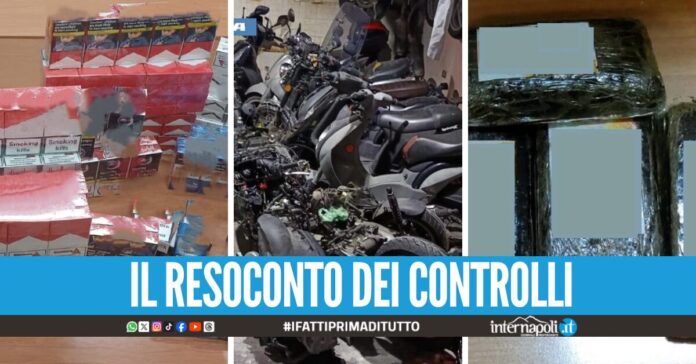 Droga, sigarette di contrabbando e motori dalla dubbia provenienza: arresti e denunce tra Napoli e provincia