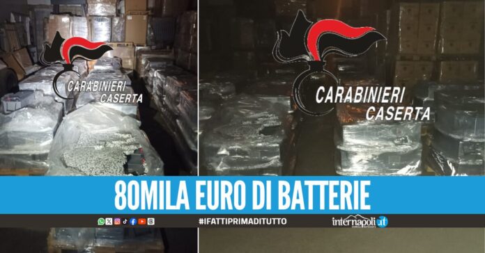 Maxi furto di 596 batterie, la scoperta in un deposito a Frignano: denunciato 53enne