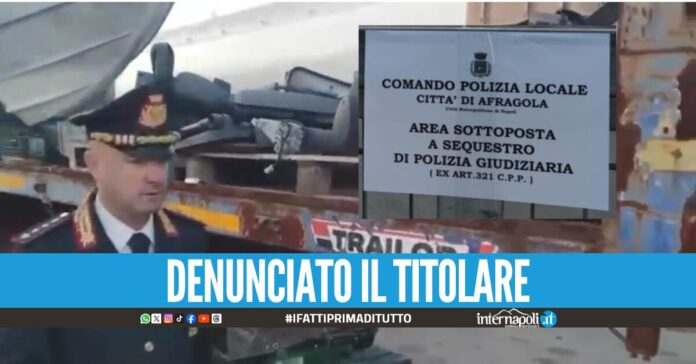 Officina-rimessaggio fuori legge ad Afragola, sequestrata area di 3mila mq vicino all'Asse Mediano