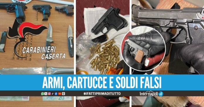 Si mostra nervoso al controllo dei carabinieri, in casa aveva un arsenale: arrestato a Grazzanise
