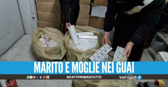 Scoperti con sei quintali di sigarette di contrabbando in casa, coniugi in manette nel Napoletano