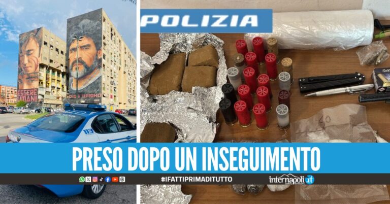Barra, scappa alla vista della Polizia in casa deteneva droga e armi