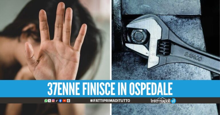 Choc nel Casertano, picchia la moglie con una chiave inglese dopo la lite
