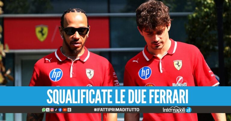 La Ferrari illude poi delude, i motivi della squalifica di Hamilton e Leclerc