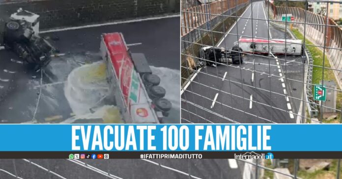 Incidente sulla Tangenziale di Napoli, 40mila litri di carburante sull'asfalto
