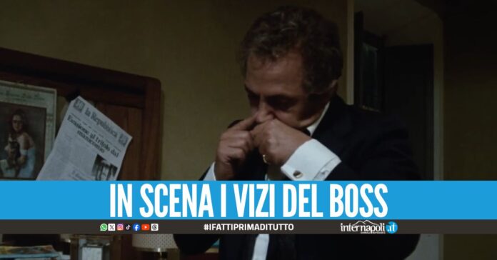 Scena inedita ne Il Camorrista, 'o professore sniffa la cocaina