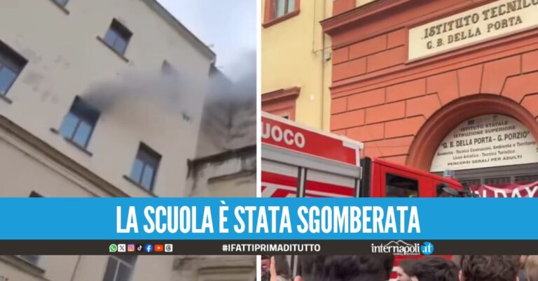 Fumo nero e studenti in fuga, paura all'istituto Superiore Della Porta-Porzio Colosimo a Napoli