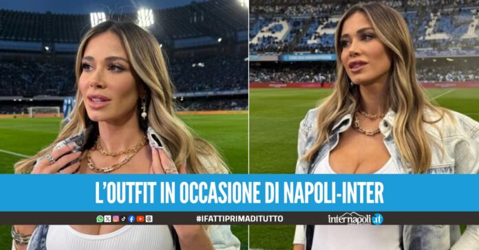 Non è passato inosservato l'outfit di Diletta Leotta nel pre partita di Napoli-Inter. La conduttrice DAZN indossava un completo effetto