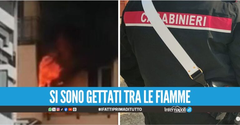 Incendio in un appartamento a Quarto, carabiniere e passante salvano un disabile