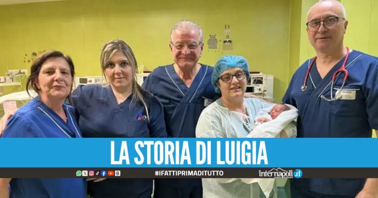 Mamma a 46 anni con una gravidanza spontanea dopo tre cesarei, parto record in Campania