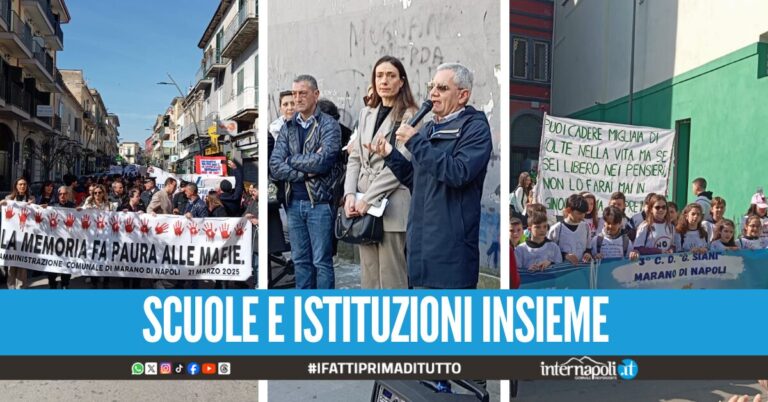 Non alla camorra, sì alla legalità. A Marano corteo di Istituzioni e scuole per le vittime innocenti della criminalità