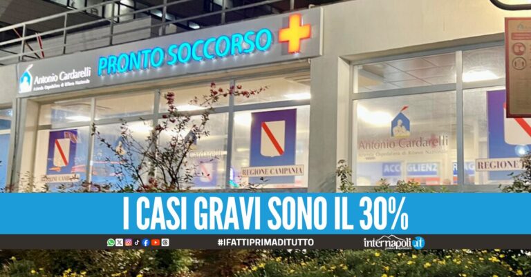 Picco di accessi al pronto soccorso del Cardarelli: 200 pazienti al giorno, 8 ogni ora