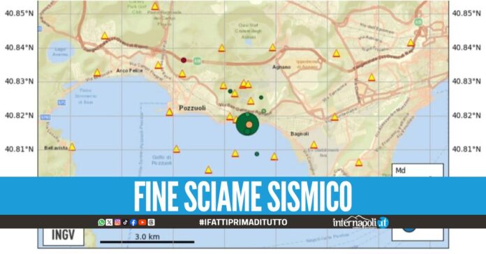 Terminato lo sciame sismico ai Campi Flegrei, la nota dell'Osservatorio Vesuviano