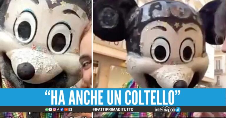 Travestito da Topolino minaccia e estorce denaro ai passanti in via Toledo la denuncia di Borrelli