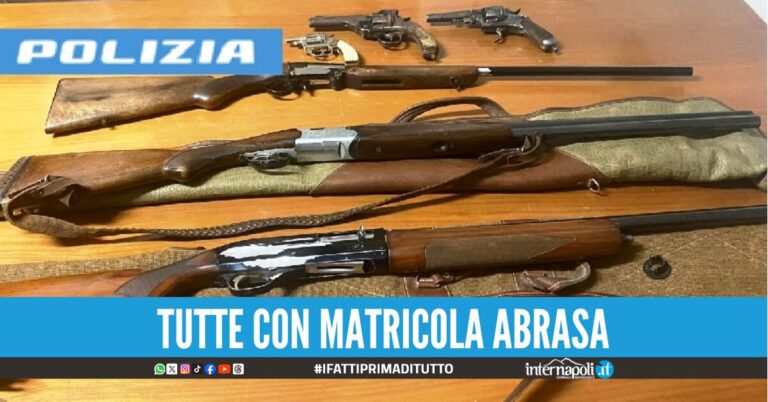 Tre pistole e tre fucili nascosti nel Nolano sequestrati dalla polizia