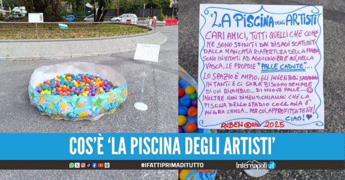 Una piscina per bambini in strada l'insolita protesta contro la chiusura di Piazza degli Artisti