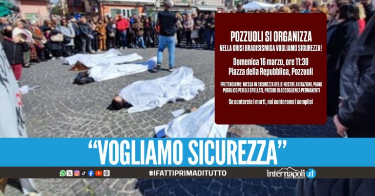 Protesta dei cittadini a Pozzuoli dopo le scosse di terremoto: "Se conterete i morti, noi conteremo i complici"