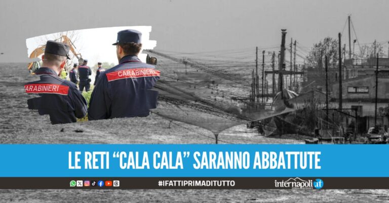 Via le reti da pesca abusive dalle sponde del Volturno, scattano le demolizioni