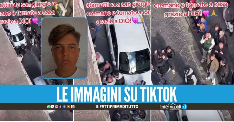 Mattia torna a casa tra gli applausi dopo il sequestro a San Giorgio a Cremano