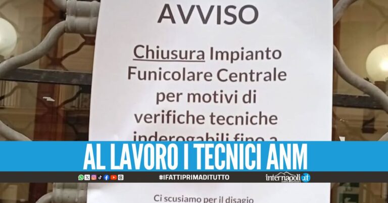 Chiusa la Funicolare Centrale a Napoli, controlli sulla fune trainante