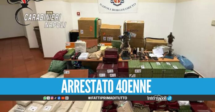 Laboratorio del falso scoperto a Forcella, offre soldi ai carabinieri per chiudere un occhio
