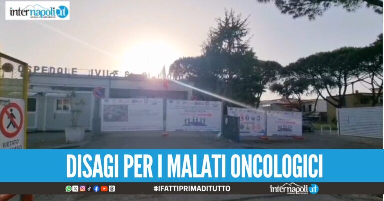 Lavori all'ospedale di Giugliano, pazienti costretti a fare lo slalom