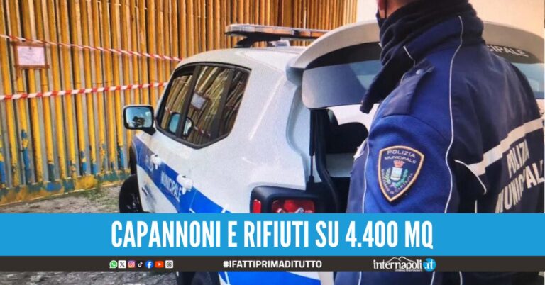 Lotta all'abusivismo a Giugliano sequestrata maxi struttura commerciale