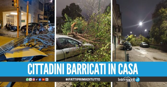 Bufera di vento si abbatte su Napoli e provincia, alberi caduti e disagi per le strade