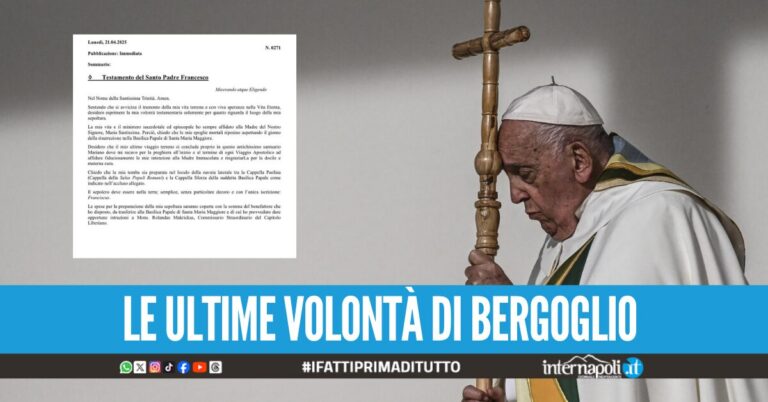 "Seppellitemi nella terra", svelato il testamento di Papa Francesco