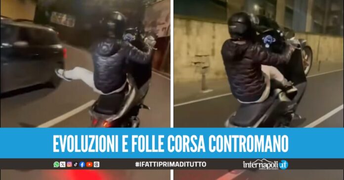 Impennate e acrobazie in scooter, choc in strada a Posillipo