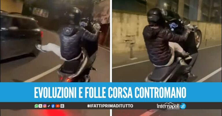 Impennate e acrobazie in scooter, choc in strada a Posillipo